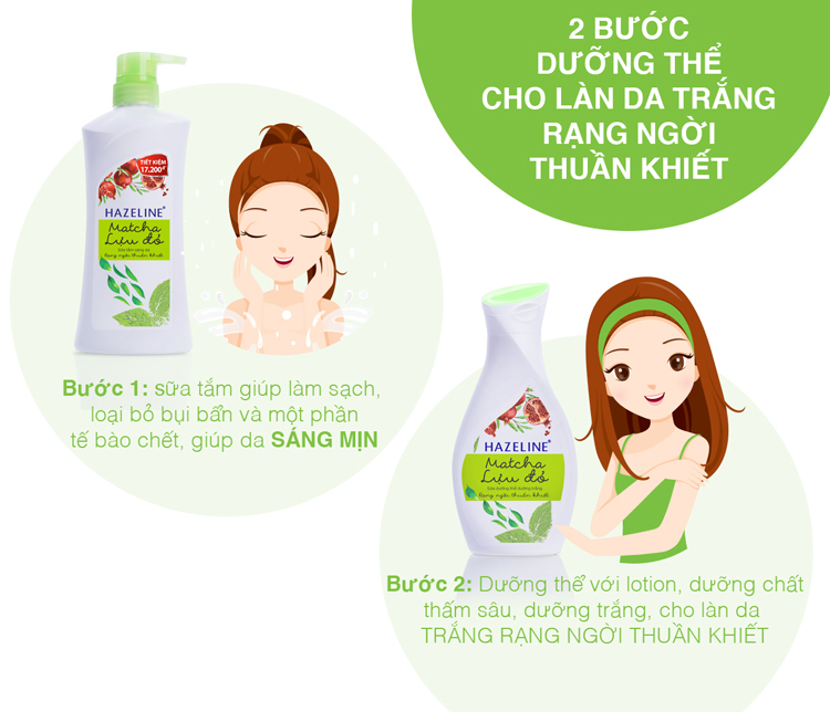 Sữa Tắm Hazeline Matcha & Lựu Đỏ (670g)
