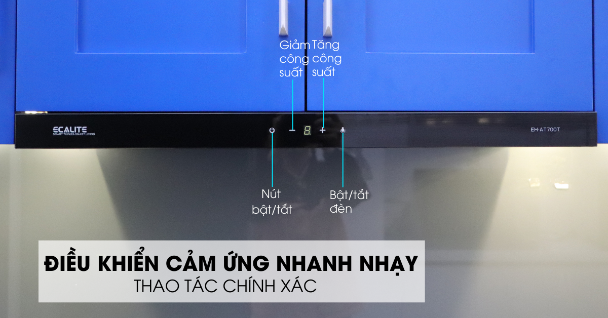 Máy hút mùi âm tủ Ecalite EH-AT700T điều khiển cảm ứng