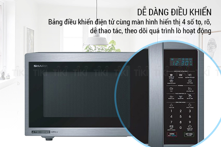 Lò Vi Sóng Điện Tử Có Nướng Sharp R-G52XVN-ST (25 Lít) - Hàng Chính Hãng