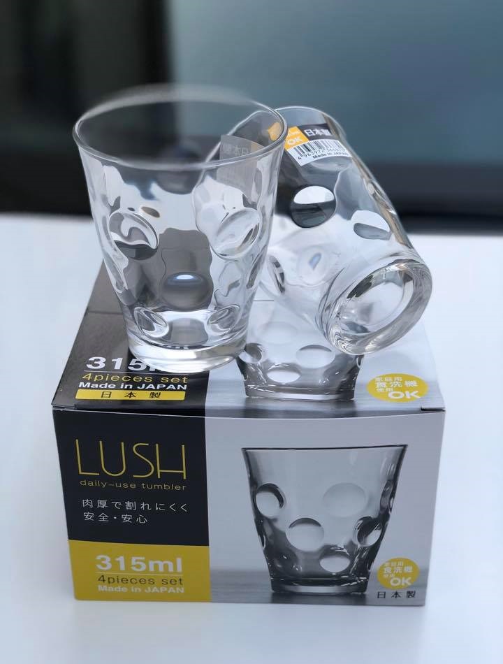 Bộ 04 cốc thủy tinh cao cấp chịu nhiệt họa tiết tròn mang lại vẻ trang nhã, sang trọng - nội địa Nhật Bản