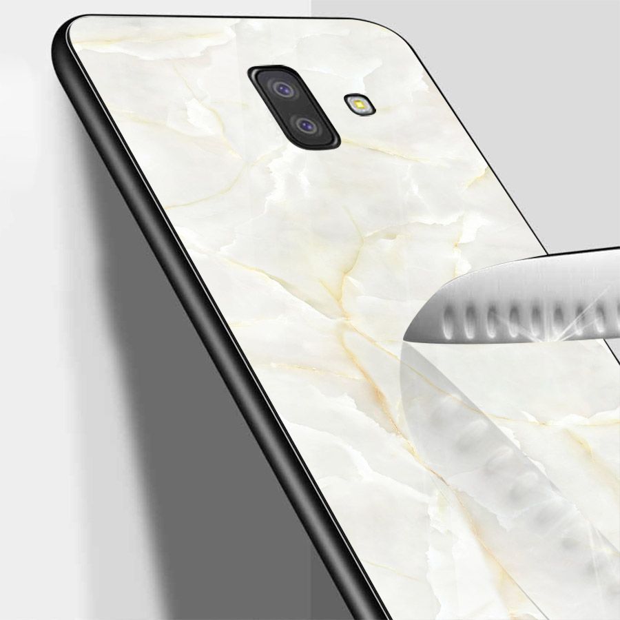 Ốp kính cường lực cho điện thoại Samsung Galaxy J6 - hình vân Đá MS VANDA020