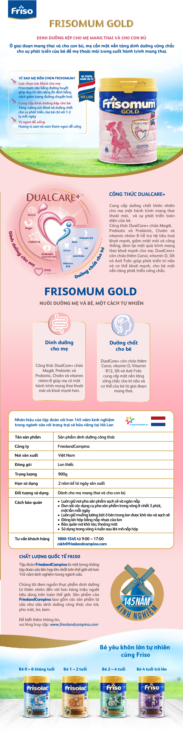 Sữa Bột Friso mum Gold Hương Vani (900g)