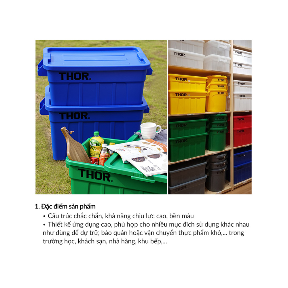 Thùng nhựa  đa năng chịu lực THOR 75L thương hiệu TRUST 3012  (Kèm nắp)  phân phối bởi Cobi Home.