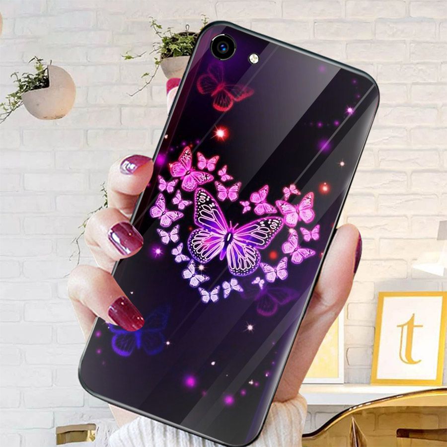 Ốp điện thoại kính cường lực cho máy Oppo A39/NEO9S - bướm đẹp MS BUOMD005
