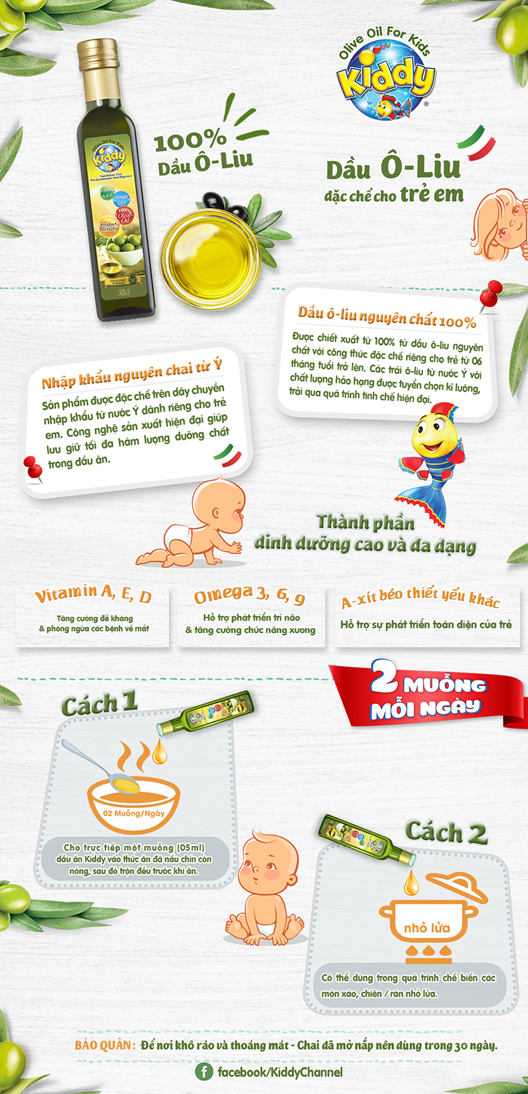 Dầu Ôliu Kiddy (250ml / Chai)
