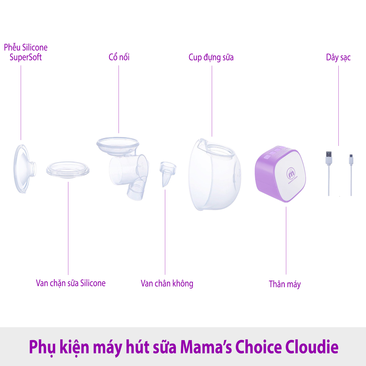 Bộ phụ kiện máy hút sữa Mama's Choice