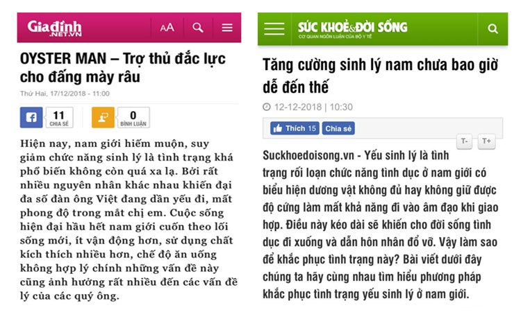 Combo 2 Oyster Man - Chữa Yếu Sinh Lý, Xuất Tinh Sớm, Vô Sinh Hiếm Muộn (30V/hộp)