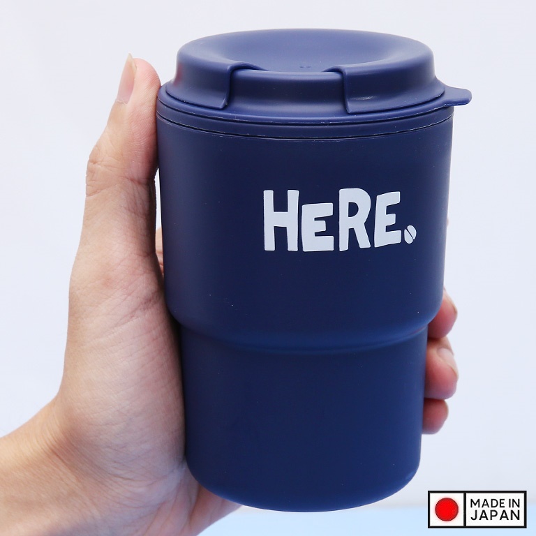 Cốc giữ nhiệt Here Inomata 320m có nắp xoay để đậy kín giữ nhiệt & đảm bảo an toàn vệ sinh - Hàng nội địa Nhật Bản |#Made in Japan|
