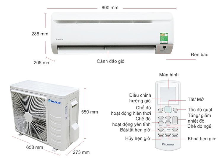 Máy Lạnh Daikin FTV25BXV1V9 / RV25BXV1V (1.0 HP) - Hàng Chính Hãng