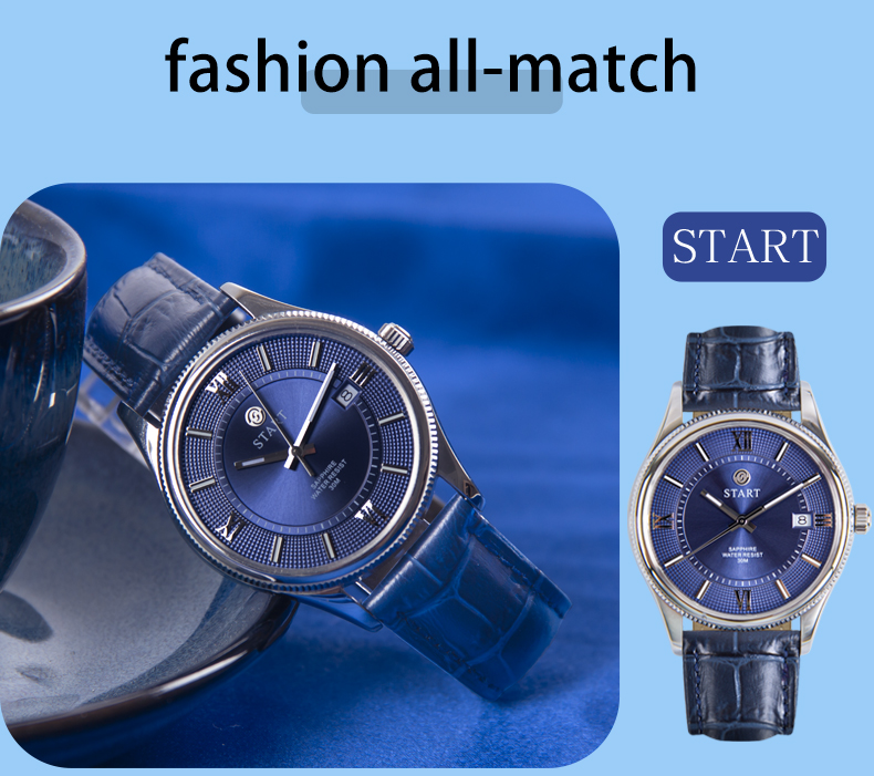 【START】Đồng hồ nam lõi đồng hồ thạch anh Thụy Sĩ đồng hồ dây đai chống nước dạ quang chức năng ngày Mặt số ký tự la mã