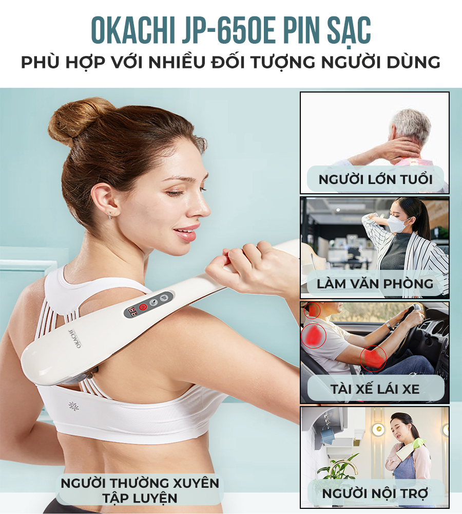 Máy massage cầm tay OKACHI JP-650E