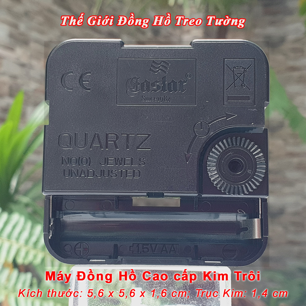 Máy Đồng Hồ Eastar Kim Trôi Độ Chính Xác Cao – Bộ Kim Đao thân Kim màu Đen có Dạ Quang màu Cam – Kèm theo Pin Maxell.