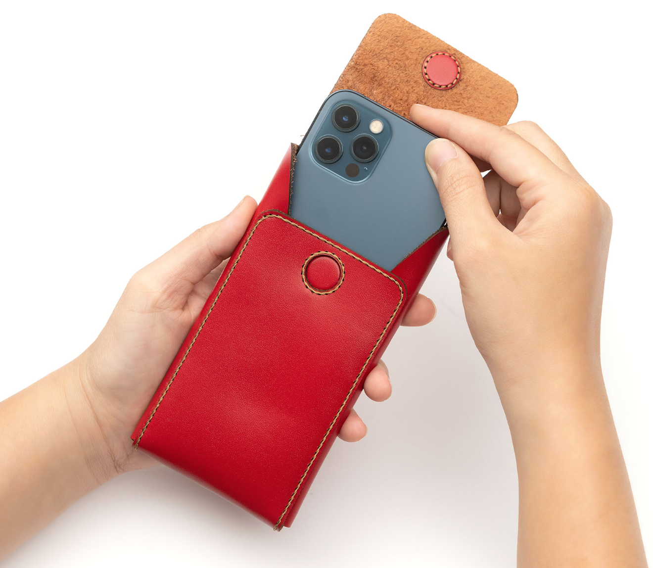 BAO DA IPHONE 12 PRO MAX NẮP DỌC - CHÍNH HÃNG KHACTEN.COM