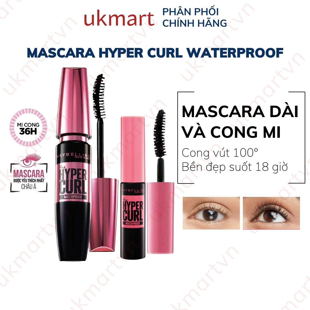 Mascara Dài và Cong Mi Maybelline New York Hyper Curl Waterproof Màu Đen