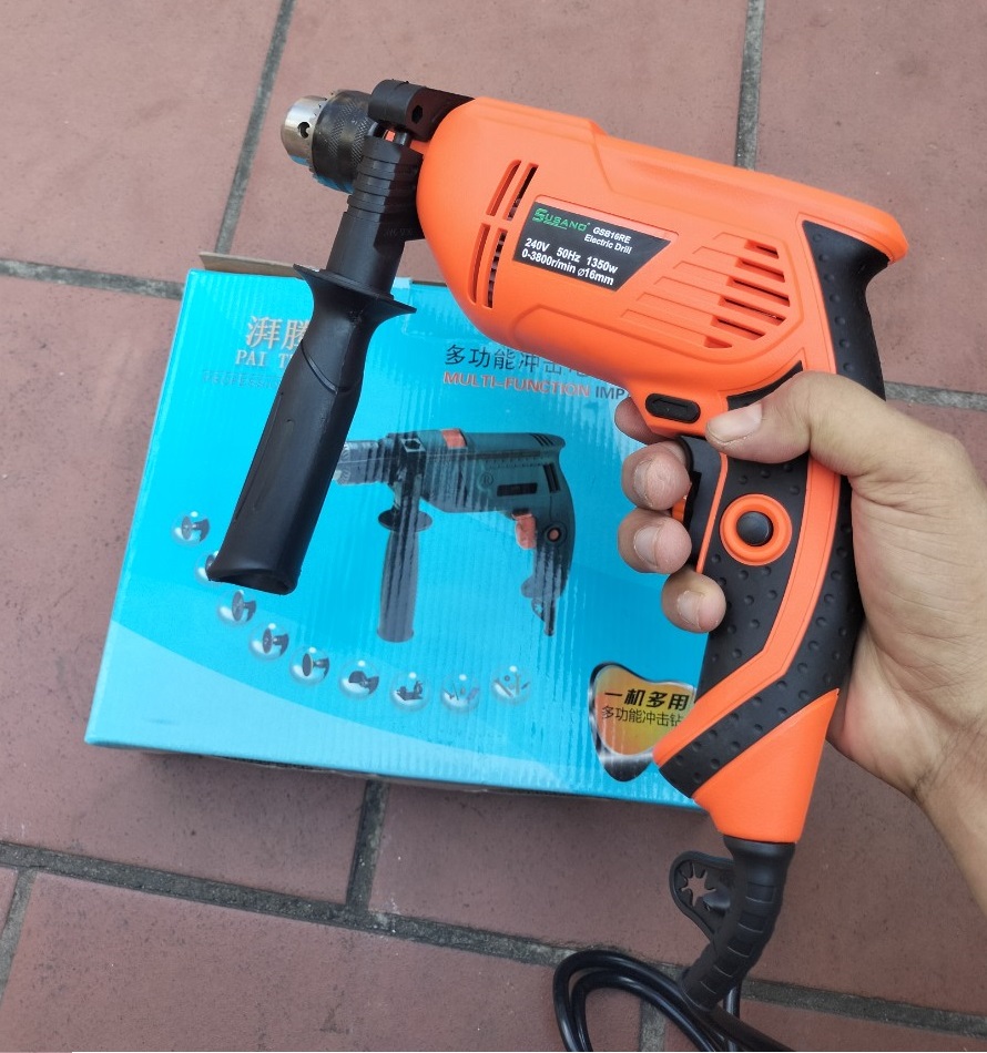 Máy Khoan SUSANO Đầu Khoan 10mm và 13mm Có Chế Độ Búa Công Suất 1350W - Có Điều Chỉnh Tốc Độ - Motor 100% Dây Đồng