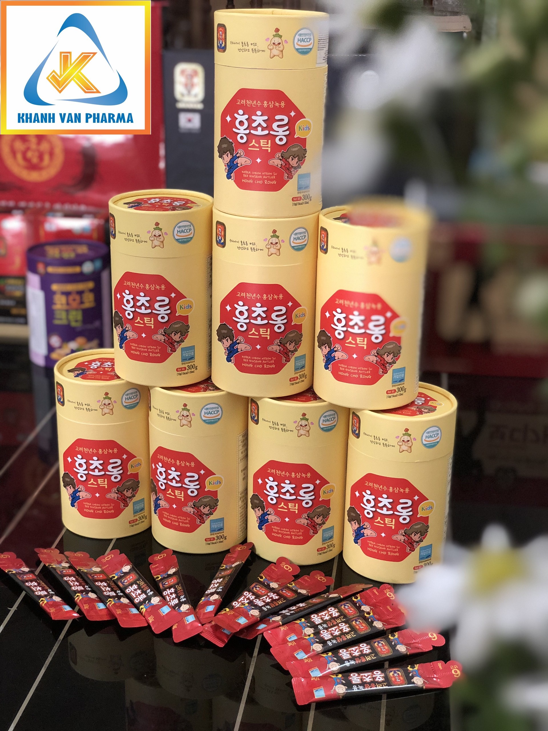 Nước Hồng Sâm Nhung Hươu Hàn Quốc Trẻ Em - MYEONG KI SAM - Hàng nội địa Hàn Quốc - nhập khẩu chính ngạch - Hộp 300g (10g x 30 gói) - Vị sữa chua, bổ sung thêm vitamin, khoáng chất