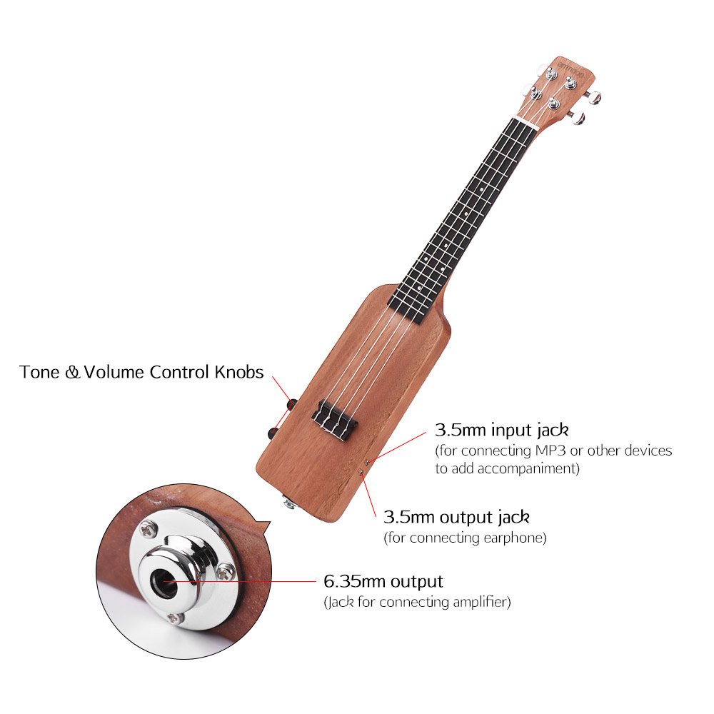 Ukulele Điện Ammoon Gỗ Cứng Hình Chai (23 Ukulele Điện Ammoon Gỗ Cứng Hình Chai (23