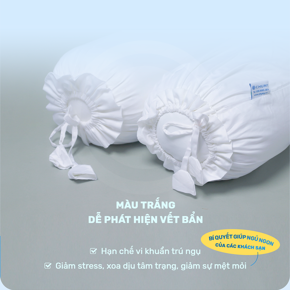 Vỏ Gối Ôm Cotton 100% Thiên Nhiên  - Vỏ gối khách sạn 5 sao – Mát mẻ - Mềm mại