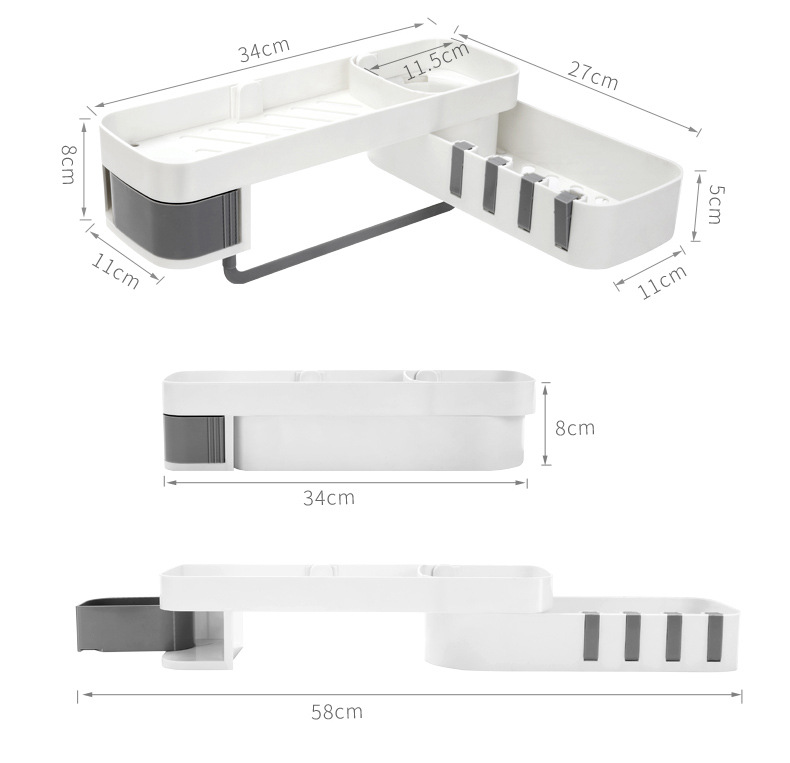 Kệ Góc Nhà Tắm Thông Minh Xoay 180 Độ - 2 Màu