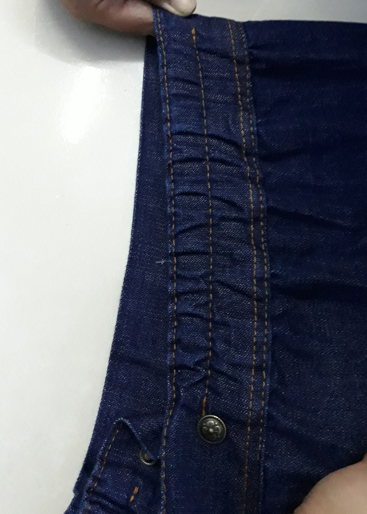 Váy chống nắng xẻ tà (Váy quần) vải JEAN Thêu Chuồn chuồn