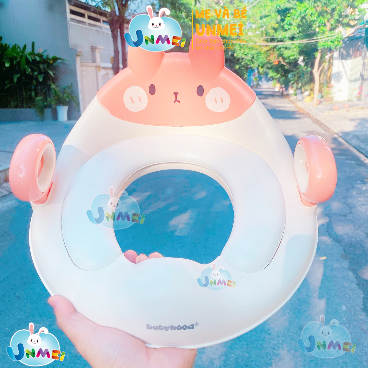 Bệ lót, Bệ Ngồi thu nhỏ bồn cầu có tay vịn cho bé đi vệ sinh dễ dàng - Nhựa PVC Cao Cấp Hàng Đẹp, Chắn Chắn Dành Cho Bé Trên 1 Tuổi