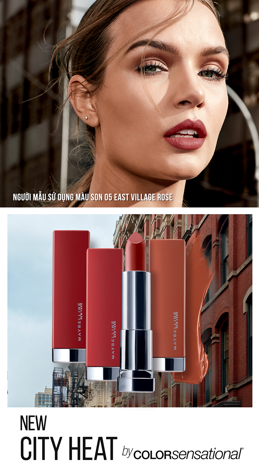 Son Lì Mịn Môi Tông Đất Maybelline New York City Heat