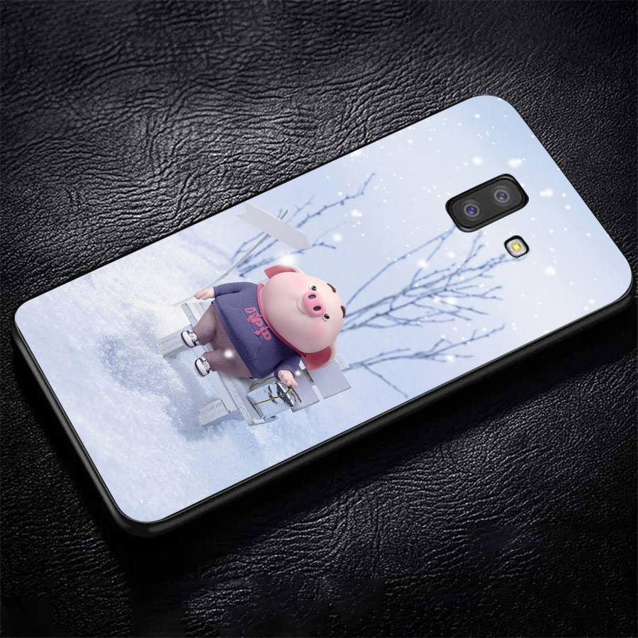 Ốp lưng cứng viền dẻo dành cho điện thoại Samsung Galaxy A6 Plus - Heo Dễ Thương MS HDTDD007