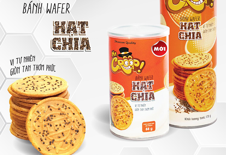 Bánh Wafer Hạt Chia Lai Phú Mr Coop (88g)
