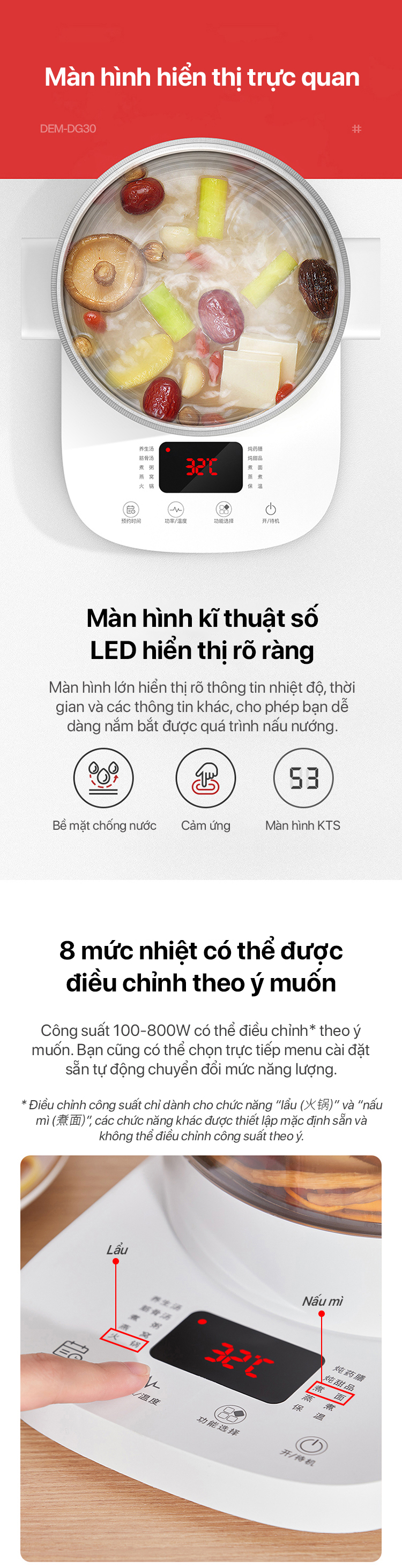 Nồi lẩu điện đa năng deerma dg30