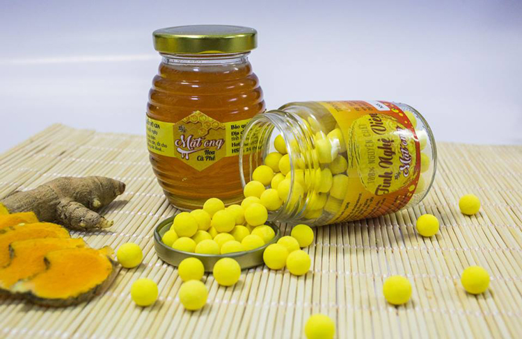 Tinh Nghệ Viên Mật Ong Nguyên Chất Vũ Gia (100gr/hũ) - Trị đau dạ dày, tăng cường miễn dịch, đẹp da