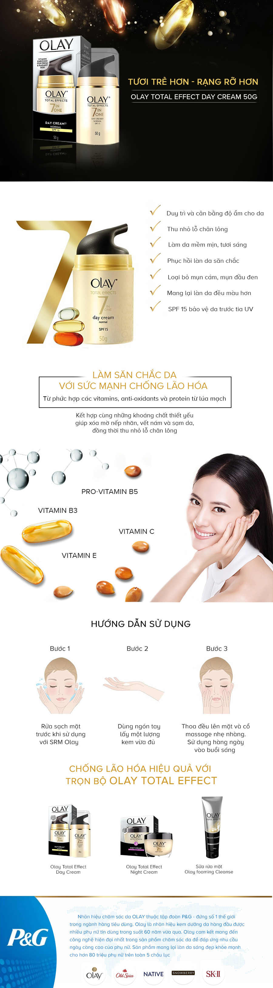 Kem DÆ°á»¡ng Ban NgÃ y Olay Total Effects UV 7 In 1 (50g)