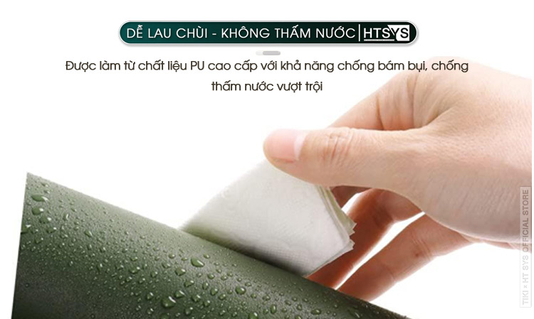 Miếng lót chuột HT SYS 2 mặt - PU chống trơn, kháng bụi, kích thước tiêu chuẩn 80x40