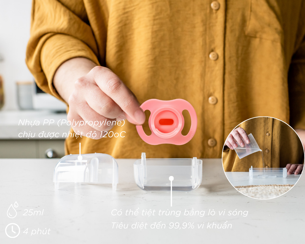 Ty ngậm silicon siêu nhẹ cho bé Tommee Tippee Ultra Light 0-6, 6-18 tháng (vỉ đôi, tách lẻ)