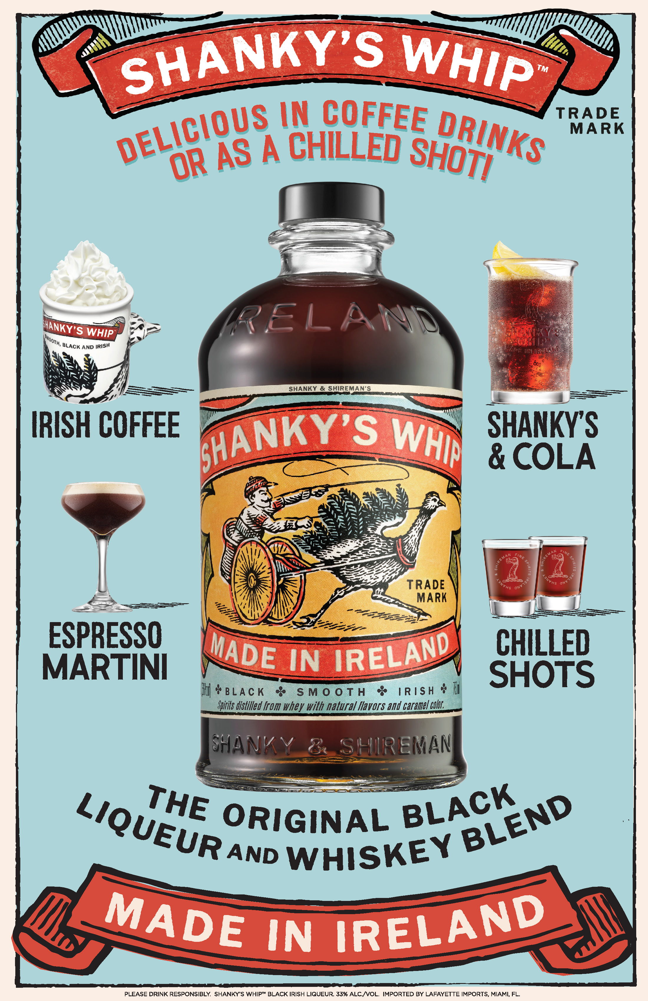 Rượu mùi Shanky's Whip Black Irish Whiskey Liqueur