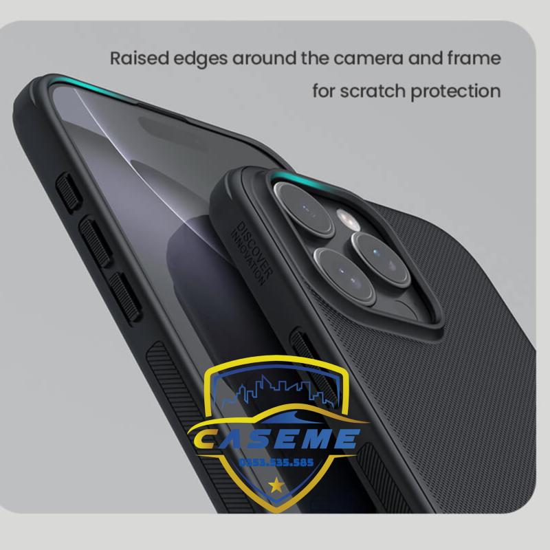 Ốp Lưng Dành Cho iPhone 16 Pro Nillkin Dạng Sần Viền Silicon - Hàng Chính Hãng