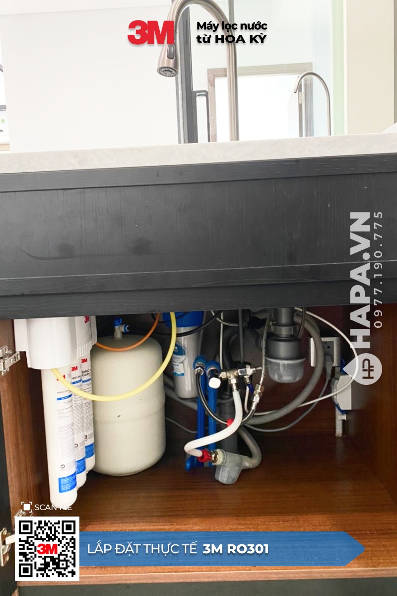 Máy Lọc Nước 3M RO301 Công Nghệ RO Cao Cấp Không Dùng Điện - Hàng Chính Hãng 3M, Nhập Khẩu Mỹ