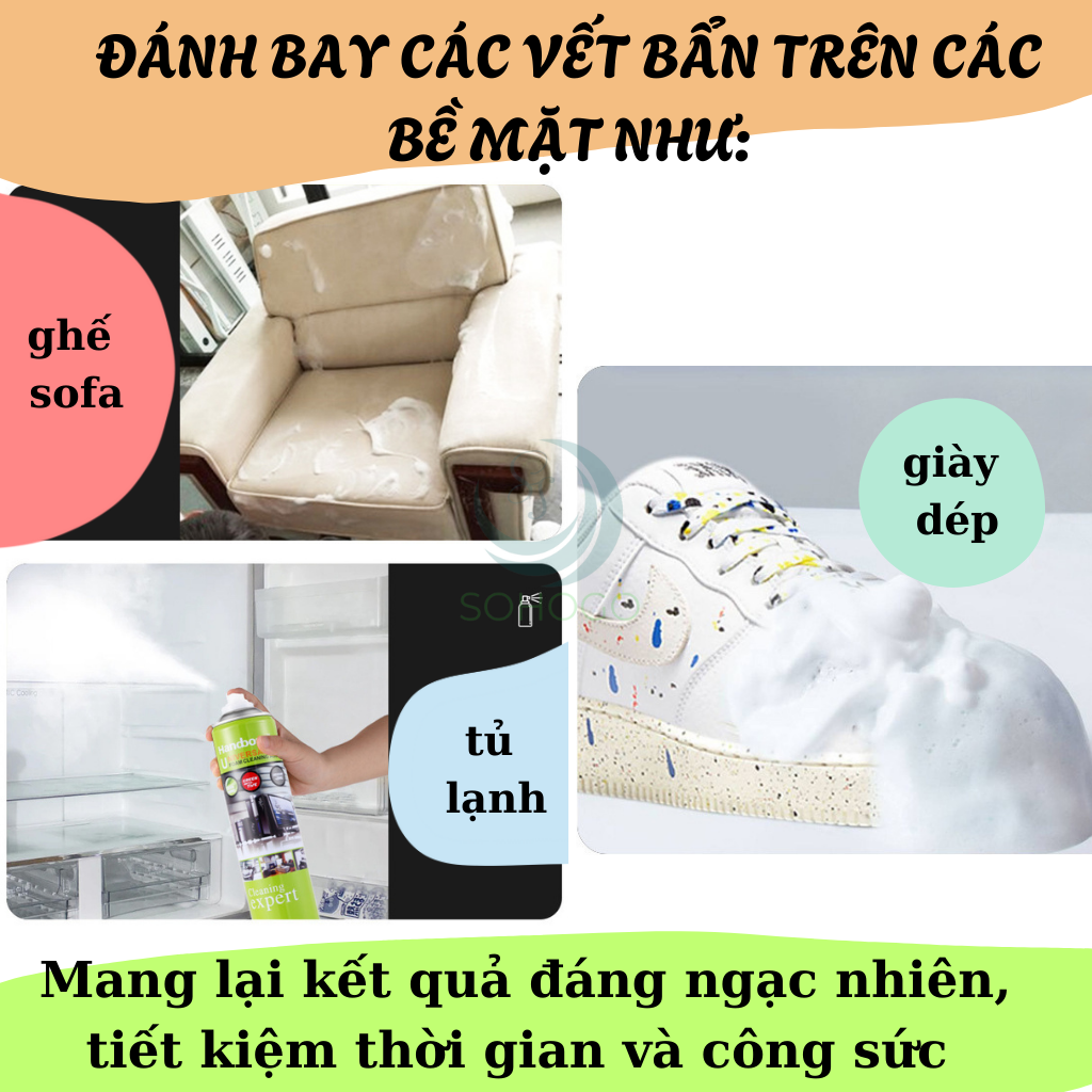 Chai xịt tẩy rửa đa năng Handboss – Dạng bọt tiện lợi, làm sạch mọi bề mặt 650ml-Hàng nhập khẩu