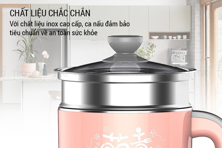 Ca Nấu Đa Năng Tiross TS1366 (1.2L) - Hồng - Hàng chính hãng