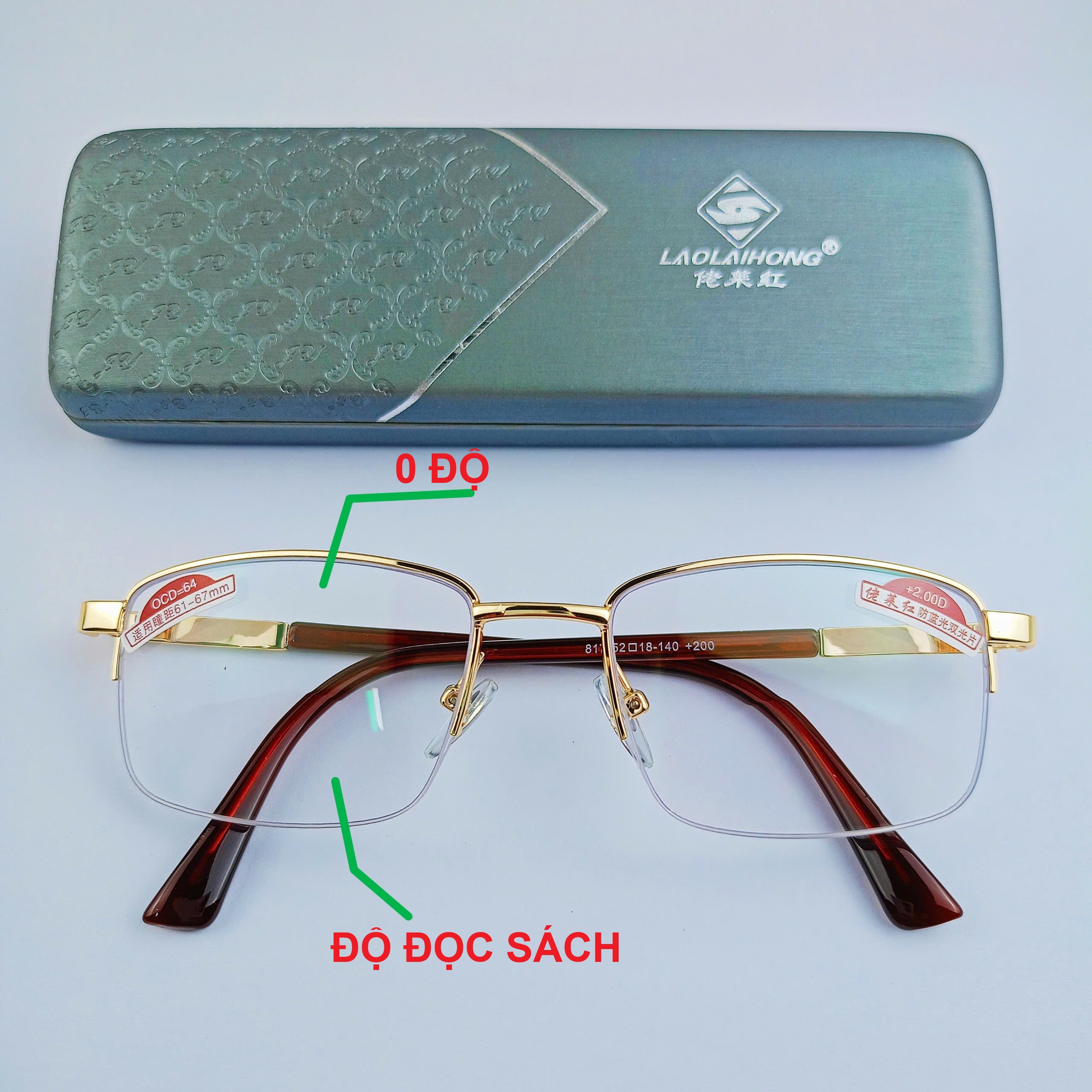 Kính lão hai tròng cao cấp nửa viền  phù hợp đi đường và đọc sách