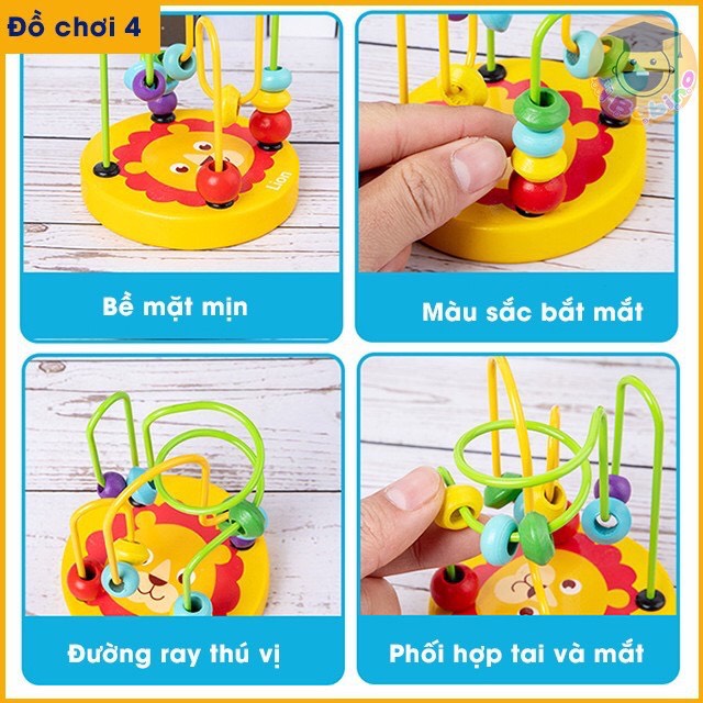 đồ chơi luồn hạt gỗ size nhỏ cho bé 2