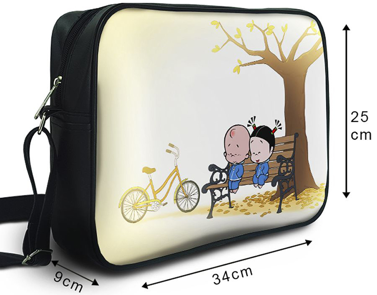 Túi Đeo Chéo Hộp Unisex In Hình Đôi Trẻ Ngồi Trên Ghế - TCCP263
