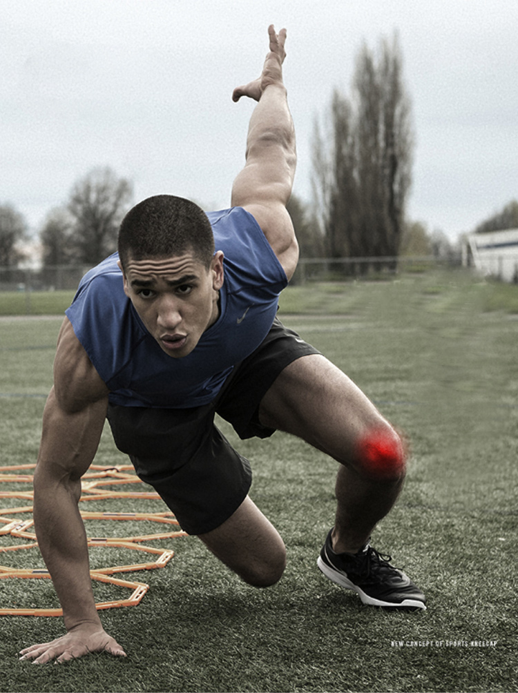 NIKE Nike Knitted Kneepad Basketball Badminton Knee Protection Set Running Fitness Equipment Men and women Nursing Knee Set NMS76031 XL