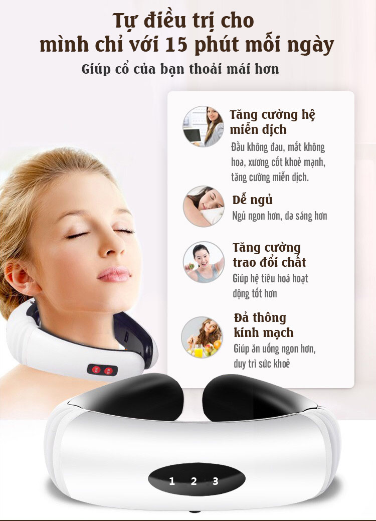 Máy massage cổ vai gáy 3D thông minh Neck HX-5880 Mẫu Mới 2021, giải pháp  toàn diện cho vấn đề đau mỏi cổ vai gáy MAX STAR - HÀNG CHÍNH HÃNG, -