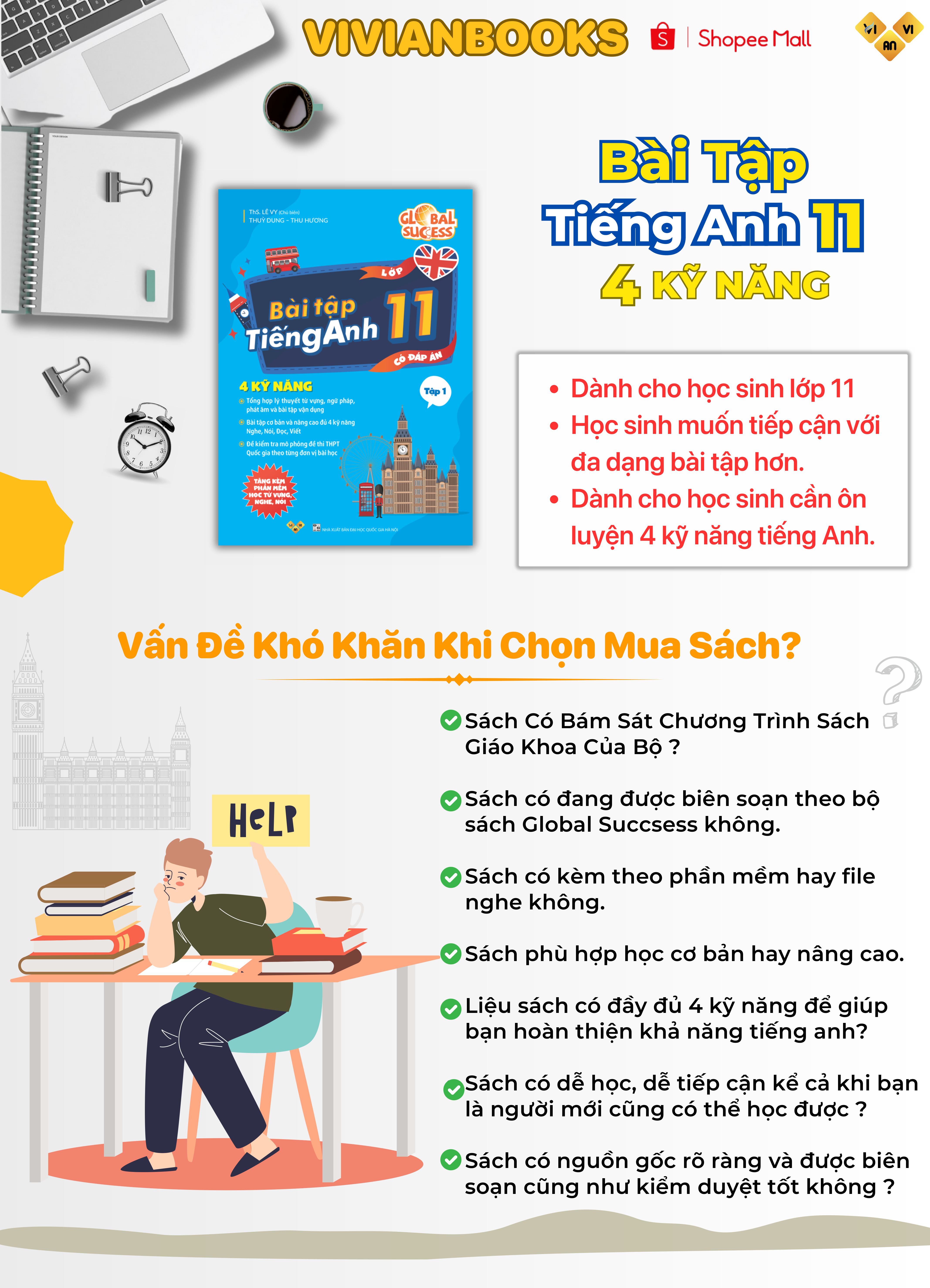 Sách bài tập tiếng Anh lớp 11 mới Global Success 4 kỹ năng (Có đáp án) – Tập 1