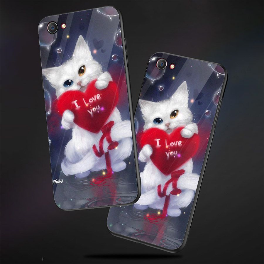 Ốp điện thoại kính cường lực cho máy Oppo F5 - dễ thương muốn xỉu MS CUTE012