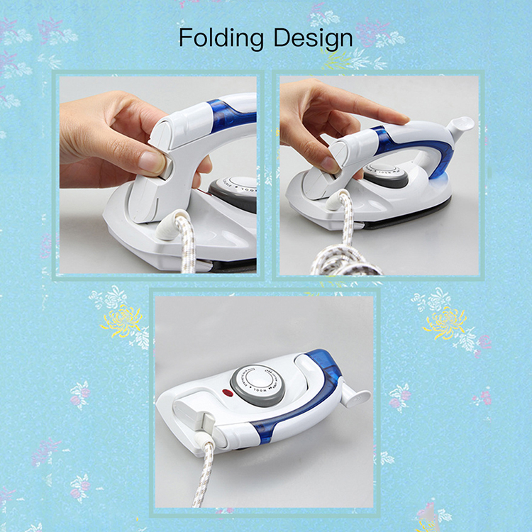 Portable Electric Iron Handheld Foldable Dry Steam Iron Garment Steamer Ironing Machine for Travel Household Use(EU