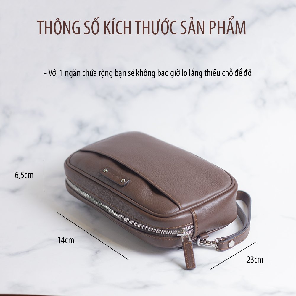 Ví nam cầm tay da bò Gianni Conti VP0169DBR