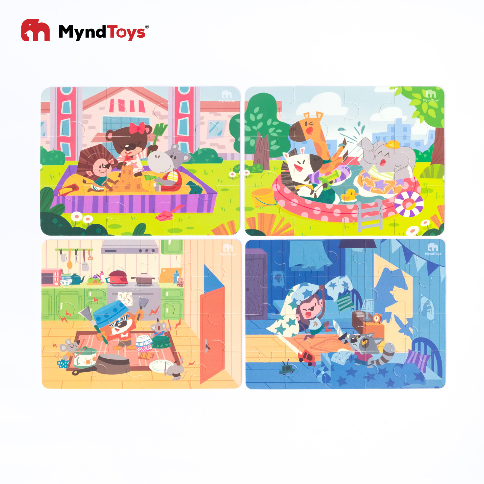 đồ chơi xếp hình myndtoys - go up puzzle level 2 - frisky baby dành cho các bé từ 2 tuổi 2