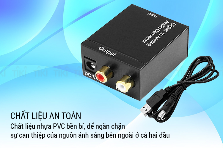 Bộ Chuyển Âm Thanh TV 4K Quang Optical Sang Audio AV Ra Amply + Cáp Optical (1m) - Hàng Nhập Khẩu