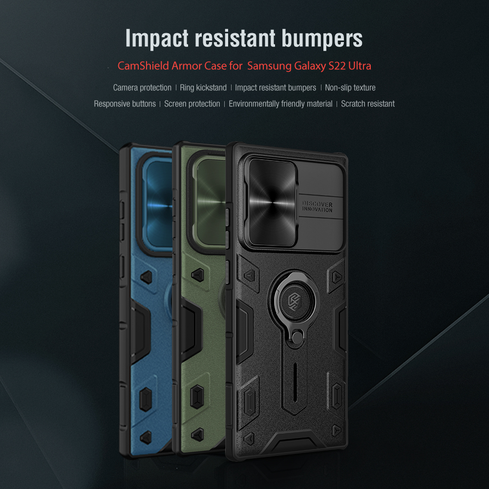 Ốp Lưng Nillkin CamShield Armor cho Samsung Galaxy S22 Ultra - Hàng Nhập Khẩu
